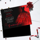 Elegant Ruby Red Spanish Gown Quinceañera Kaart