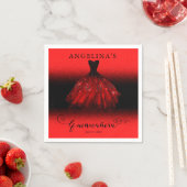 Elegant Ruby Red Spanish Gown Quinceañera Servet (Insitu)