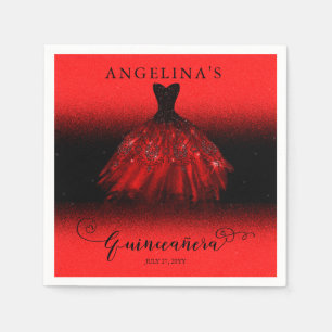 Elegant Ruby Red Spanish Gown Quinceañera Servet