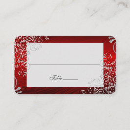Elegant Ruby Red Swirl Wedding Long Name Plaatskaartje