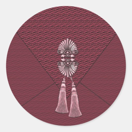Elegant Ruby Red Tassel Stickers (Voorkant)