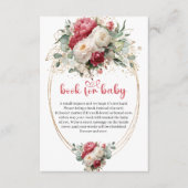 Elegant Ruby Red White Greenery Book for Baby Informatiekaartje (Voorkant)