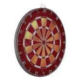 Elegant Ruby Rood & Wit Marmer op koperen Folie Dartbord (Voorkant Links)