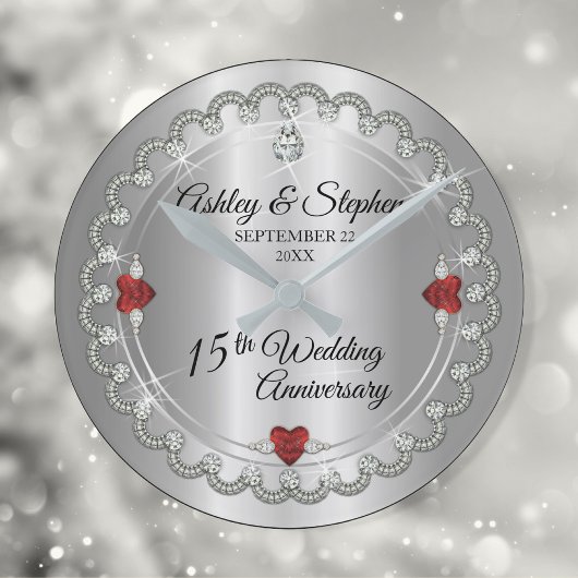 Elegant Ruby | Ruiten 15e Jubileum voor weddenscha Ronde Klok