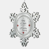 Elegant Ruby | Ruiten 15e Jubileum voor weddenscha Tin Sneeuwvlok Ornament (Rechts)