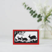 Elegant Running Deer Antiek Duitse stijl Visitekaartje (Staand voorkant)