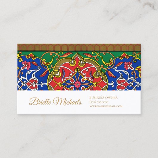 Elegant Russisch sierontwerp met gouden schrift Visitekaartje (Voorkant)