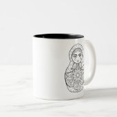 Elegant Russische dollar Tweekleurige Koffiemok (Voorkant rechts)