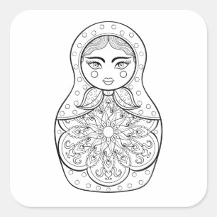 Elegant Russische dollar Vierkante Sticker