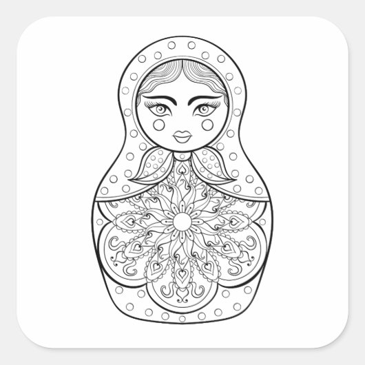 Elegant Russische dollar Vierkante Sticker (Voorkant)