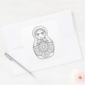 Elegant Russische dollar Vierkante Sticker (Envelop)