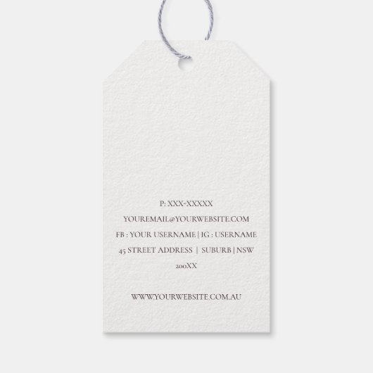 Elegant Rust Abstract Bruin Oranje Leafy Foliage Cadeaulabel (Achterkant)