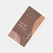 Elegant Rust Abstract Bruin Oranje Leafy Foliage Servet (Hoek)