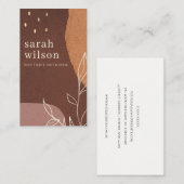 Elegant Rust Abstract Bruin Oranje Leafy Foliage Visitekaartje (Voorkant / Achterkant)