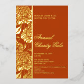 Elegant Rust Botanical Charity Event Gala Party Folie Uitnodiging (Voorkant)