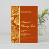 Elegant Rust Botanical Charity Event Gala Party Folie Uitnodiging (Staand Voorkant)