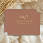 Elegant Rust Burnt Sinaasappel Wedding RSVP Kaartje