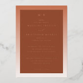 Elegant Rust Gradient Invitation Folie Uitnodiging (Voorkant)