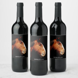 Elegant Rust Horse Ecckup Eigen waslabel Wijn Etiket