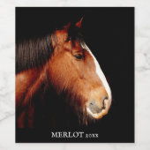 Elegant Rust Horse Ecckup Eigen waslabel Wijn Etiket (Enkel label)