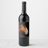 Elegant Rust Horse Ecckup Eigen waslabel Wijn Etiket (Voorkant)