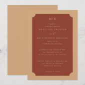 Elegant Rust Minimalist Wedding Invitation Kaart (Voorkant / Achterkant)