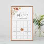 Elegant Rust Oranje Floral Bridal Bingo Game (Staand voorkant)