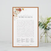 Elegant Rust Oranje Floral Vrijgezellenfeest Game (Staand voorkant)