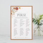 Elegant Rust Oranje Floral Vrijgezellenfeest Game (Staand voorkant)