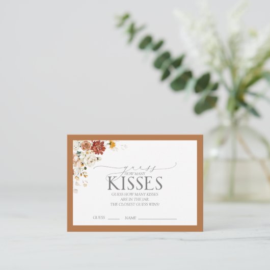 Elegant Rust Oranje Floral Vrijgezellenfeest Game  Informatiekaartje (Staand voorkant)