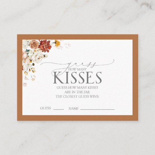 Elegant Rust Oranje Floral Vrijgezellenfeest Game  Informatiekaartje (Voorkant)