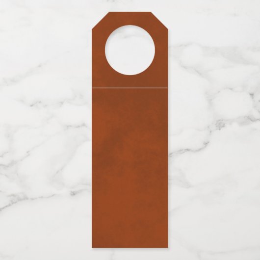 Elegant Rust Oranje & Gold Wedding Hartelijk dank Flessenhanger (Achterkant)