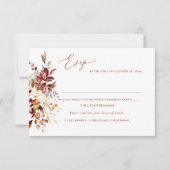 Elegant Rust Oranje Herfst Eucalyptus, Mal RSVP Kaart (Voorkant)