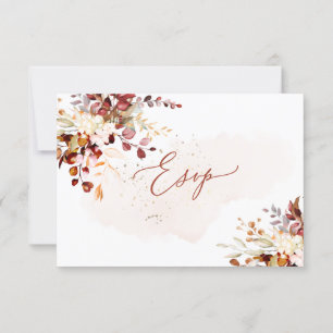 Elegant Rust Oranje Herfst Eucalyptus, Mal RSVP Kaart