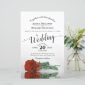 Elegant Rust Oranje Roos BUDGET Weddenschap Uitnod (Staand voorkant)