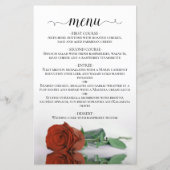 Elegant Rust Oranje Roos Budget Wedding Menu (Voorkant)