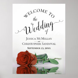 Elegant Rust Oranje Roos Stylish Wedding Welcome Poster