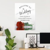 Elegant Rust Oranje Roos Stylish Wedding Welcome Poster (Thuiskantoor)