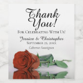 Elegant Rust Oranje Roos Weddenschap Hartelijk dan Wijn Etiket (Enkel label)