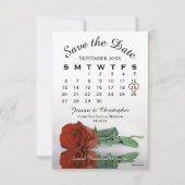 Elegant Rust Oranje Roos Wedding Calendar Save The Date (Voorkant)