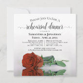 Elegant Rust Oranje Roos Wedding Rehearsal Dinner Kaart (Voorkant)