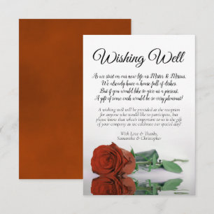 Elegant Rust Oranje Roos Wedding Wishing Well Poem Informatiekaartje