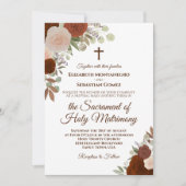 Elegant Rust Oranje Rozen Moderne katholieke bruil Kaart (Voorkant)