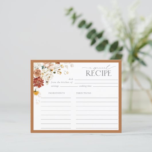 Elegant Rust Oranje Vrijgezellenfeest Recipe Kaart (Staand voorkant)