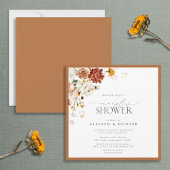Elegant Rust Oranje Waterverf Couples Shower Invi Kaart
