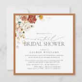 Elegant Rust Oranje Waterverf Virtual Shower Invi Kaart (Voorkant)