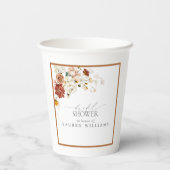 Elegant Rust Oranje Waterverf Vrijgezellenfeest Papieren Bekers (Achterkant)