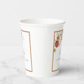 Elegant Rust Oranje Waterverf Vrijgezellenfeest Papieren Bekers (Rechts)