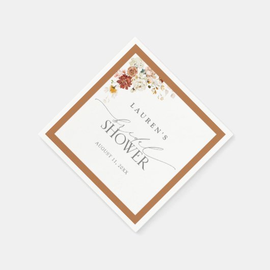 Elegant Rust Oranje Waterverf Vrijgezellenfeest Servet (Hoek)