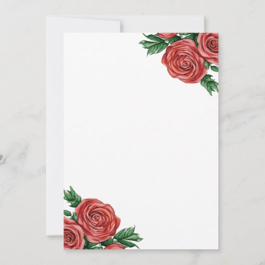 Elegant Rust Rood en Salie Bloemen Rozen Bruiloft Kaart (Achterkant)